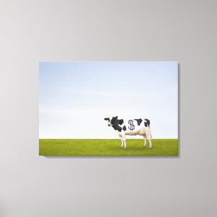 A Holstein Dairy cow with spots in the shape of Canvas Print