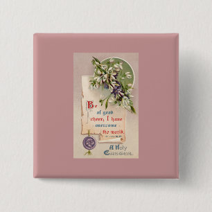 A Holy Easter Vintage Christian 2 Inch Square Button