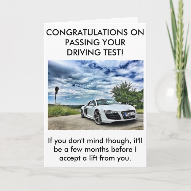 A honest driving test pass card (Front)