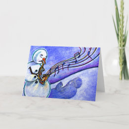 A Horn for Playing Holiday Card