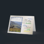 A horse birthday card for brother,<br><div class="desc">A birthday card to say how great the recipient is! A horse looking out over a beautiful landscape. The photo was taken in the Lake District in the UK. See the whole range of invitations and cards in my store: http://www.zazzle.com/eggznbeenz.  All artwork copyright by Norma Cornes.</div>