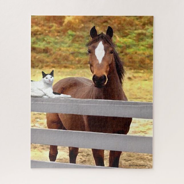 "A Horse & Her Cat" Jigsaw Puzzle (Vertical)