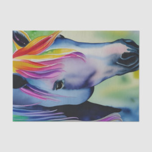 A Horse in Fun Colours Decoupage Tissue Paper