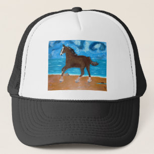 a Horse on the Beach Trucker Hat