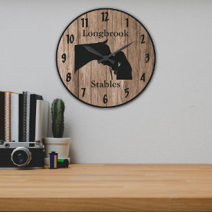 A Horses Love 4 Customizable Barnwood Styled Large Clock