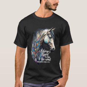 A Horse's Spirit Bohemian Horse Portrait Horseback T-Shirt
