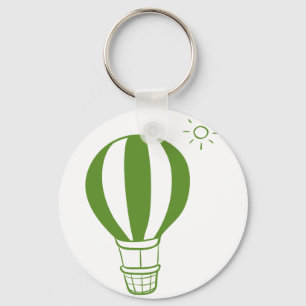 A hot air balloon and a sun keychain