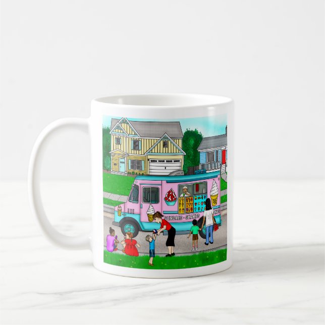 A Hot Summer Day | A Whimsical Illustration Coffee Mug (Left)
