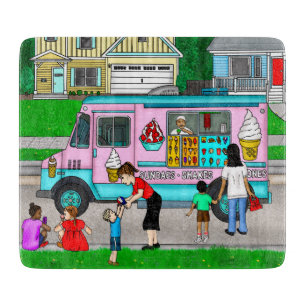 A Hot Summer Day A Whimsical Illustration Cutting Board
