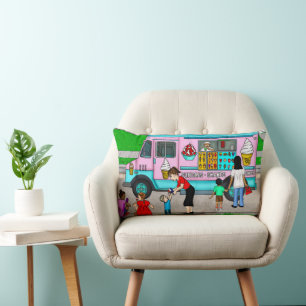 A Hot Summer Day   A Whimsical Illustration Lumbar Pillow