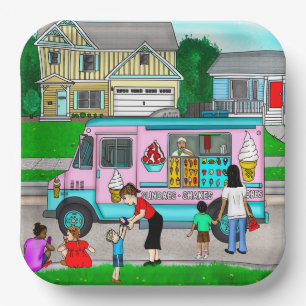 A Hot Summer Day A Whimsical Illustration Paper Plate