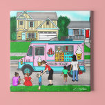A Hot Summer Day | A Whimsical Illustration Photo Print<br><div class="desc">An illustration to provoke that nostalgic feeling of a hot summer day in your youth. That moment when you hear the music of the ice cream truck and run to beg your mom for a couple quarters. Whimsical cartoon style illustration of little kids having a fun summer day.</div>