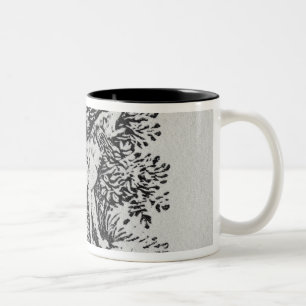 A Hound from 'History of Quadrupeds' Two-Tone Coffee Mug