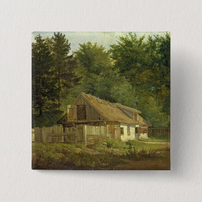 A House in the Frederiksdal Forest near 2 Inch Square Button (Front)
