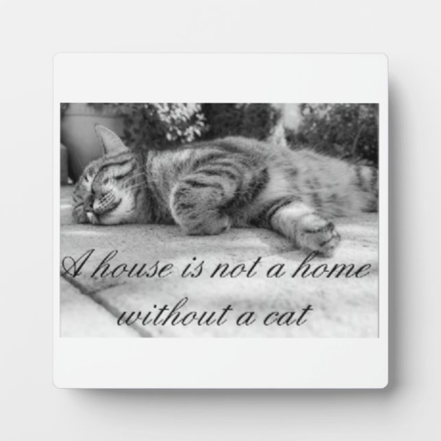 A house is not a home without a cat plaque! plaque (Front)