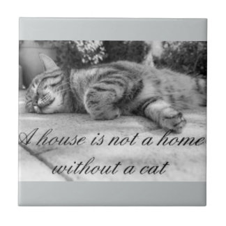 A house is not a home without a cat tile. tile