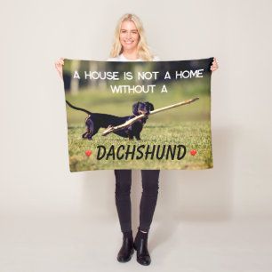 A House Not A Home Dachshund Dog Fleece Blanket