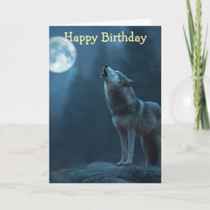 A Howling Wolf Card