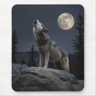 A Howling Wolf Mouse Pad