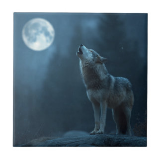 A Howling Wolf Tile