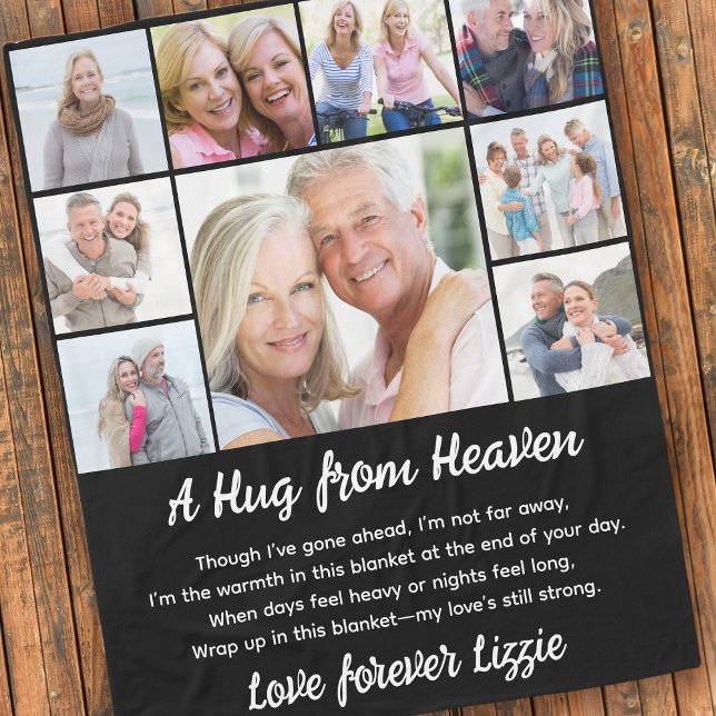 A Hug from Heaven Photo Memorial Keepsake Fleece Blanket (Creator Uploaded)