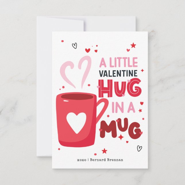 A Hug in a Mug Valentine’s Day Photo Card (Front)