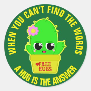 A Hug is The Answer Classic Round Sticker