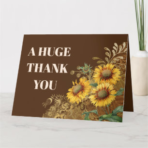 A huge Thank you sunflower Card