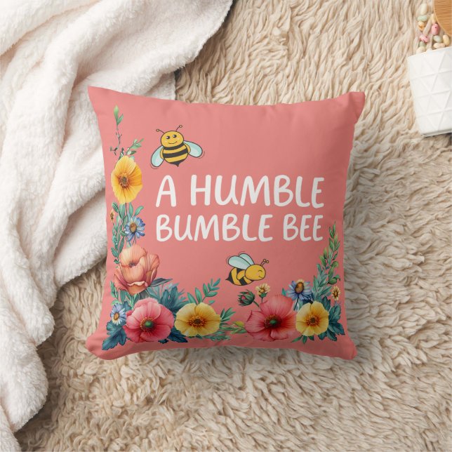 A Humble Bumble Bee Throw Pillow (Blanket)