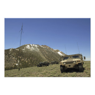 A Humvee is parked at the re-transmitting site Photo Print