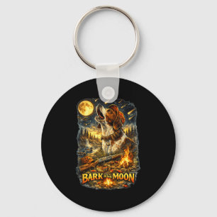 A hunting dog howls to the moon with my  keychain