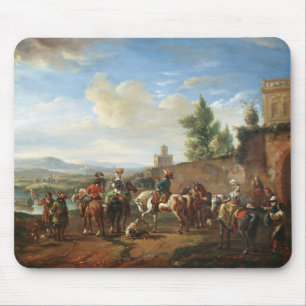 A Hunting Party by a Country House (oil on canvas) Mouse Pad