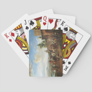 A Hunting Party by a Country House (oil on canvas) Playing Cards