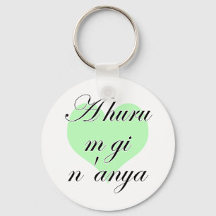 A huru m gi n'anya - Igbo I love you Green Heart Keychain