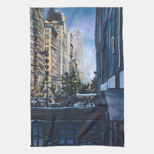 A Hush Moment in the City Limits Kitchen Towel