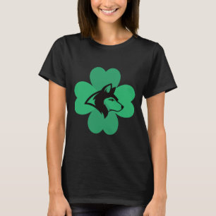 A Husky Lucky Shamrock Irish A Cute St Patricks Hu T-Shirt