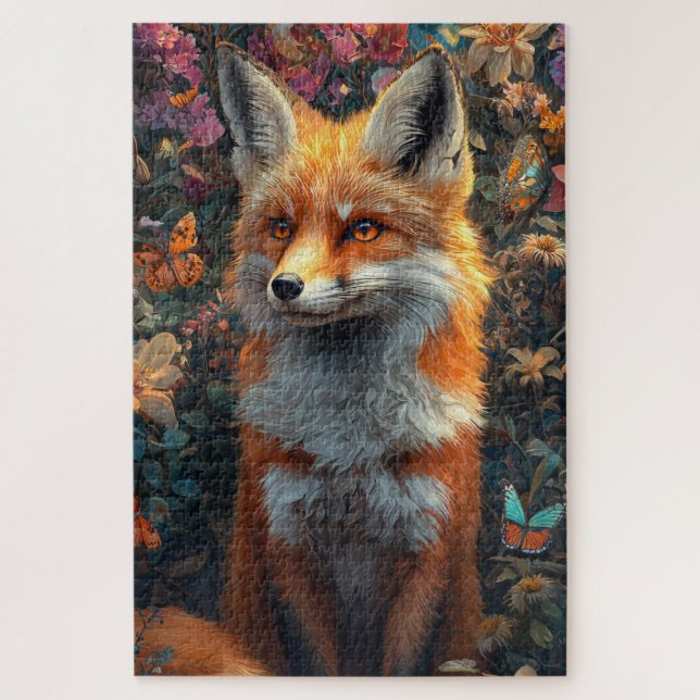 A hyper-realistic fox jigsaw puzzle (Vertical)