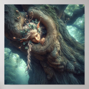 A.I. Dryad in Tree Poster