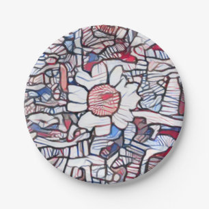 A.I. enhanced photo of the humble daisy Paper Plate