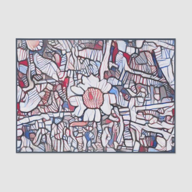 A.I. enhanced photo of the humble daisy Tissue Paper (Front)