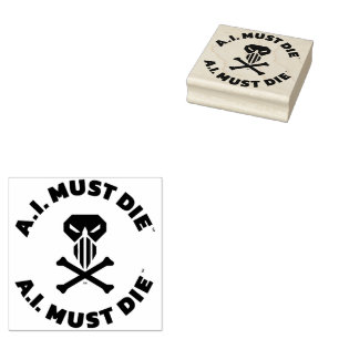 A.I. Must Die™ Logo (Bold Font) Rubber Stamp