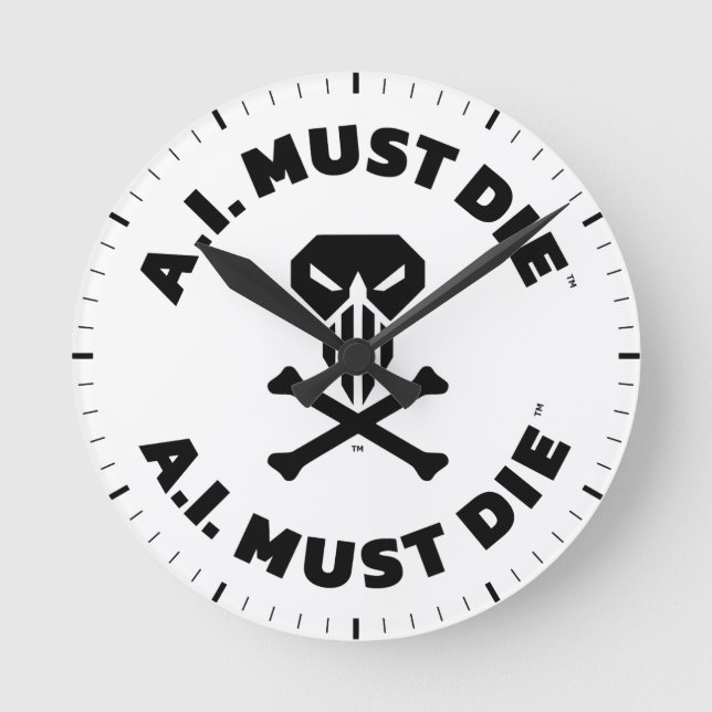A.I. Must Die™ Logo (Bold Font) Wall Clock (Front)