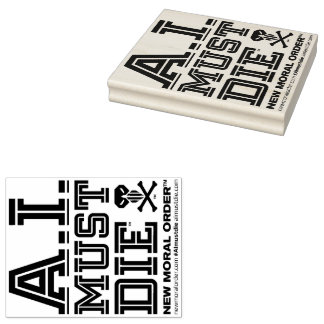A.I. Must Die™ Logo (College Font) Rubber Stamp