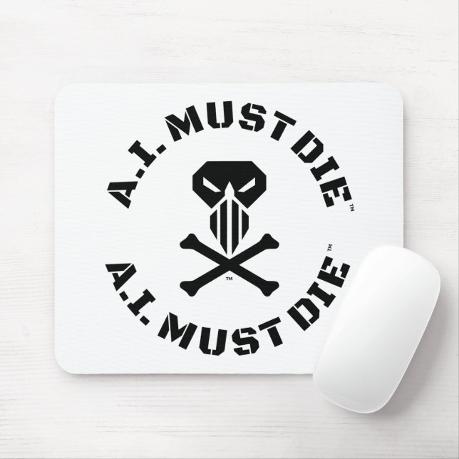 A.I. Must Die™ Logo (Military Font) Mouse Pad (With Mouse)