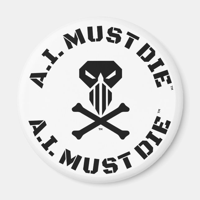A.I. Must Die™ Logo (Police Militaire) Magnet (Devant)