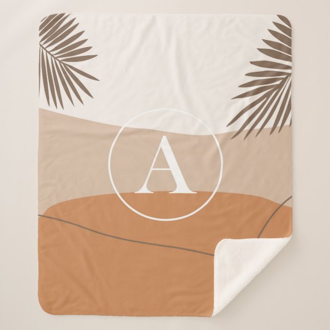 A - Initial Monogram Letter A Abstract Design Sherpa Blanket (Front)
