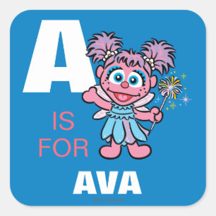 A is for Abby Cadabby   Add Your Name Square Sticker