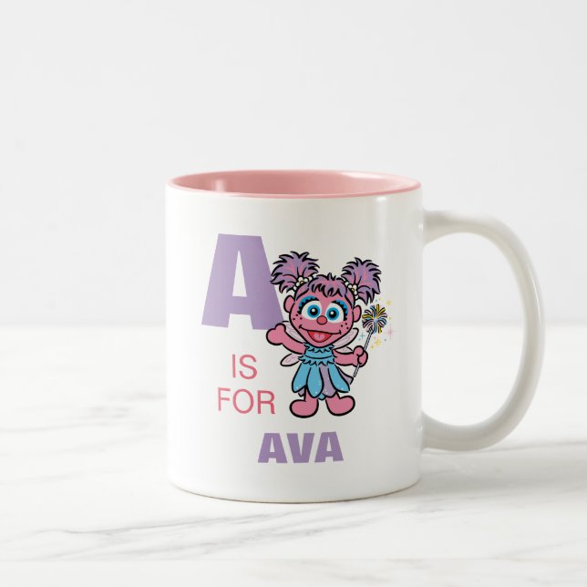 A is for Abby Cadabby | Add Your Name Two-Tone Coffee Mug (Right)