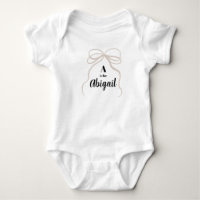 A is for Abigail Name Reveal Outfit Baby Bow Girl