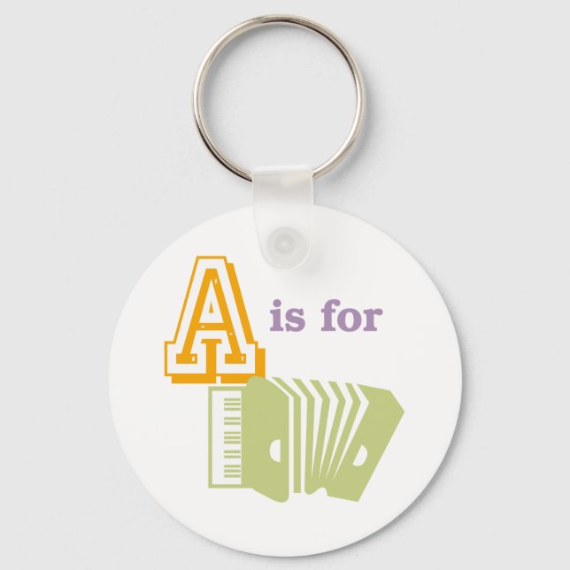 A is for Accordion Keychain (Front)